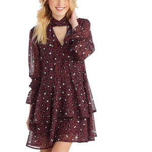 Mud pie decklan chiffon flounce leopard dress